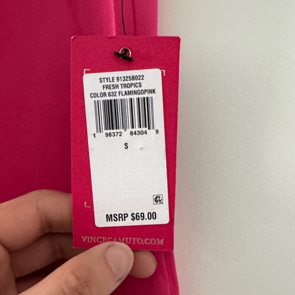 Vince Camuto Fuchsia Lace-Up Blouse Size Small – NWT Bright Pink Top - Picture 4 of 6